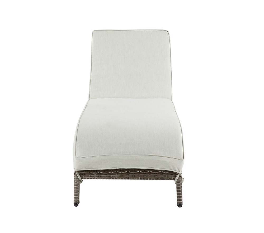 Salena - Patio Lounge Chair - Beige Fabric & Gray Finish - 13"