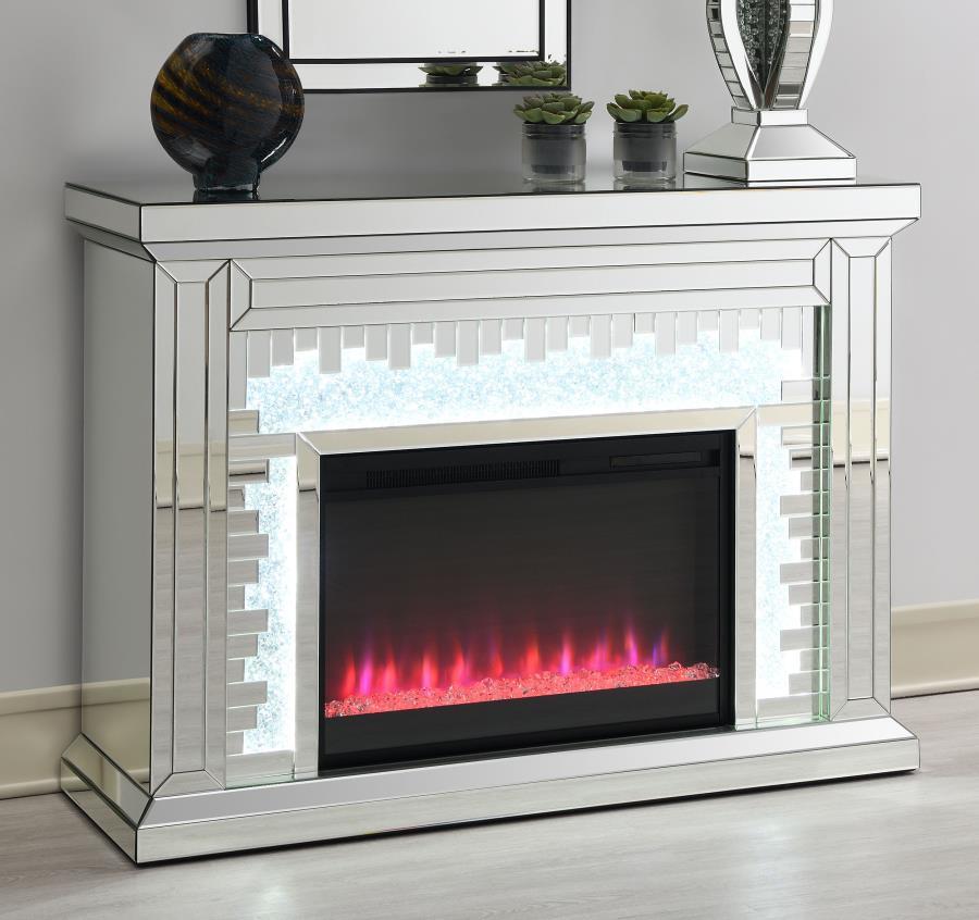 Gilmore - Rectangular Freestanding Fireplace - Mirror