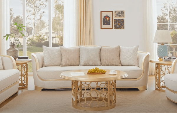 HD-7006 - Sofa - Beige / Gold