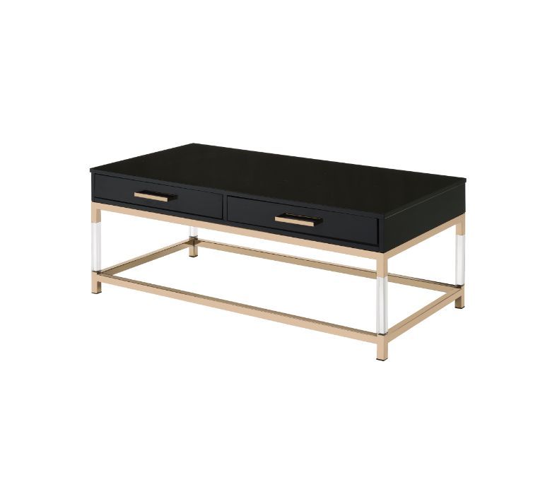 Adiel - Coffee Table - Black & Gold Finish