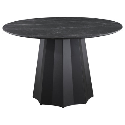 Camden - 5-Piece Round Dining Table Set - Black And Cream