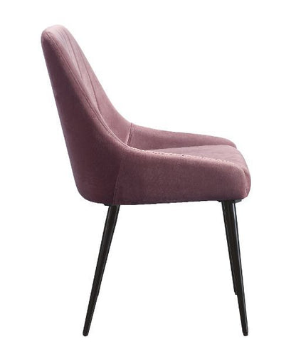 Caspian - Side Chair (Set of 2) - Pink Fabric & Black Finish