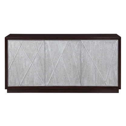 Geranio - Console Cabinet - Metallic Silver & Walnut