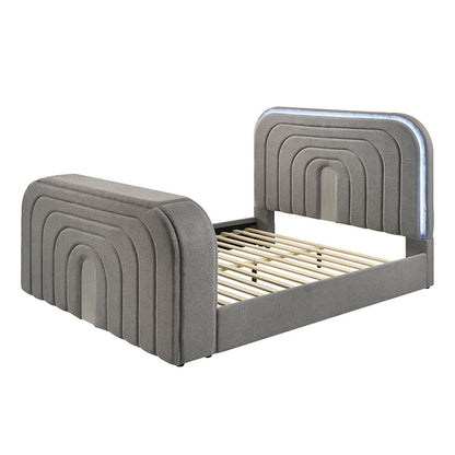 Shelyn - Bed With Led, TV Stand, Fireplace & Bluetooth