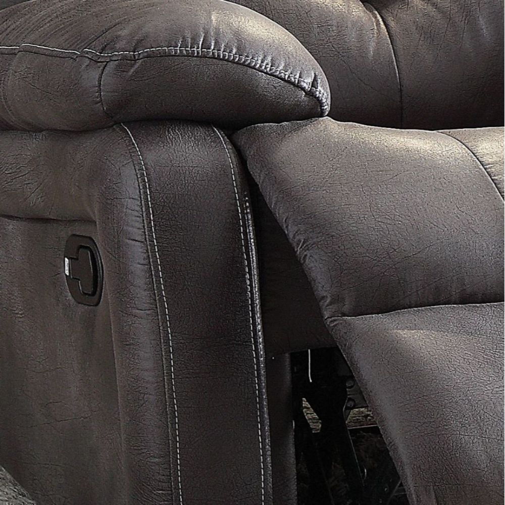 Ashe - Recliner - Gray Polished Microfiber