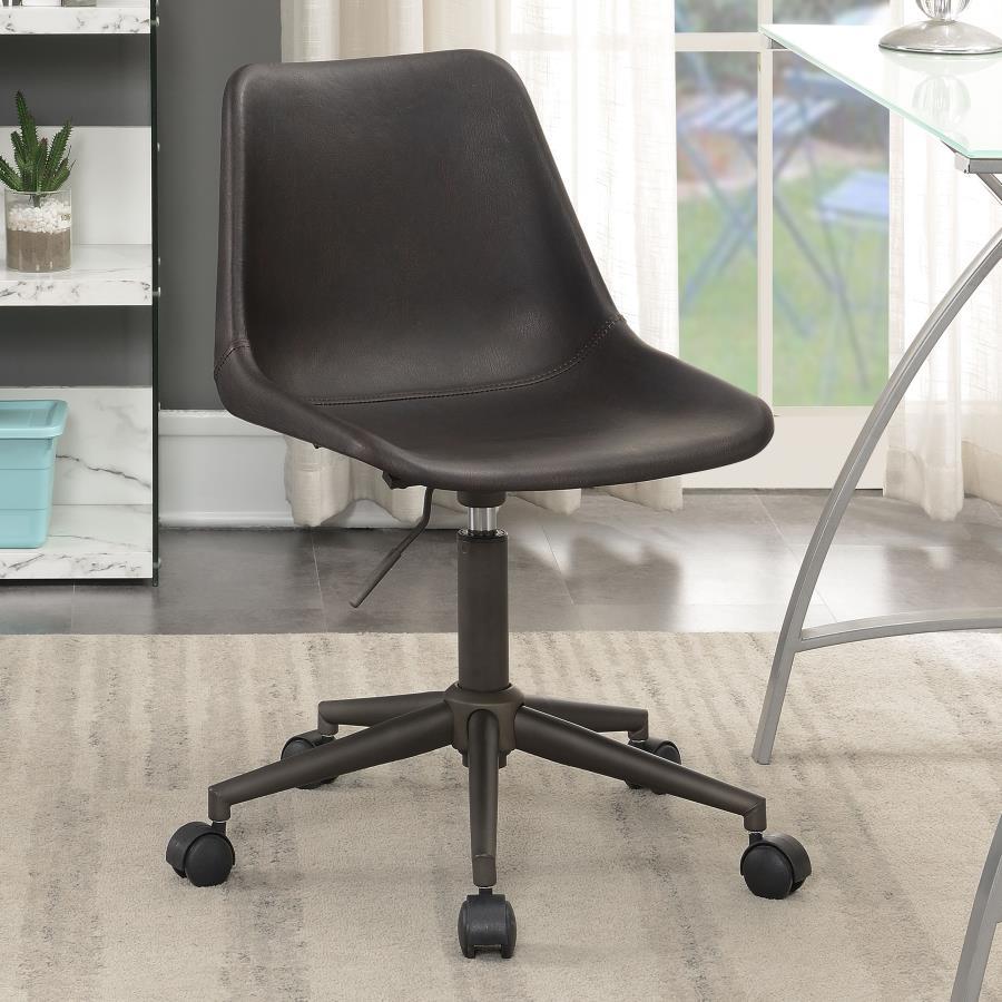 Carnell - Adjustable Height Office Chair With Casters - Brown And Rustic Taupe