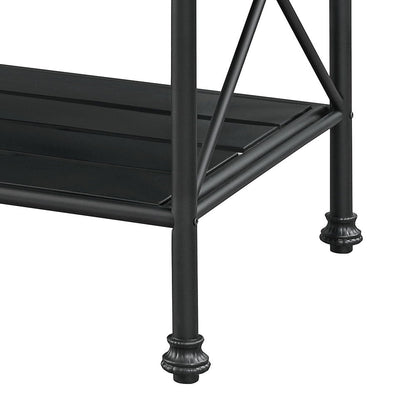 Brahm - Kitchen Island - White Marble Top & Gray