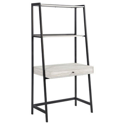 Pinckard - 3 Piece Ladder Desk Set - Gray Stone And Black