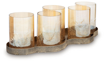 Evereton - Candle Holder - Antique Gold Finish