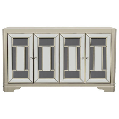 Toula - 4 Door Accent Cabinet - Smoke And Champagne