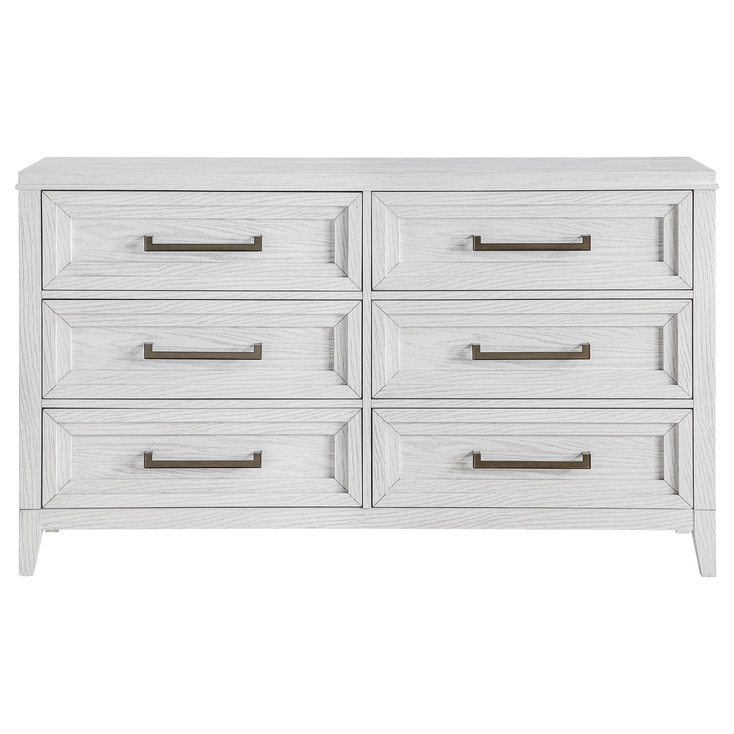 Marielle - 6-Drawer Bedroom Dresser - Distressed White