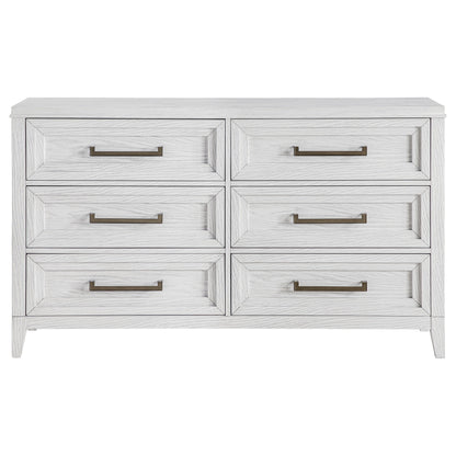 Marielle - 6-Drawer Bedroom Dresser - Distressed White