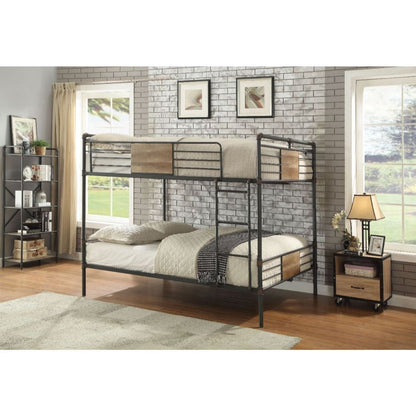 Brantley - Queen Over Queen Bunk Bed - Sandy Black & Dark Bronze Hand-Brushed