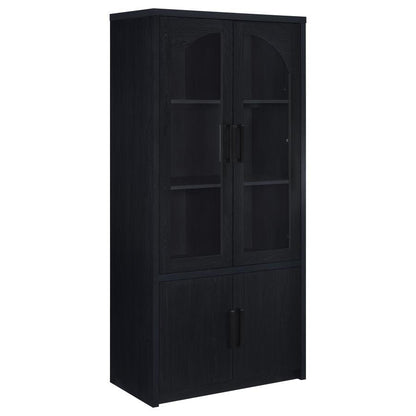 Riva - 4-Door Tall Accent Display Cabinet LED Lighting - Black