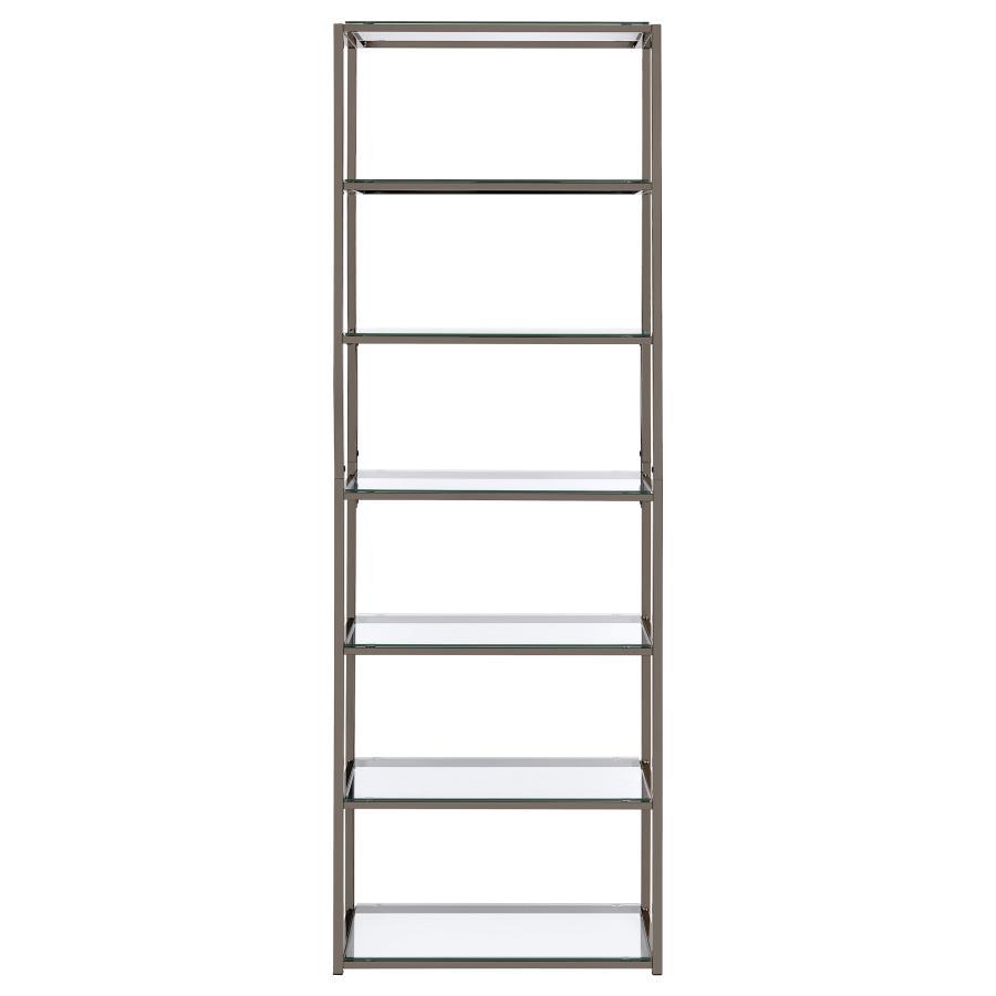 Kate - 6-Shelf Bookcase - Black Nickel