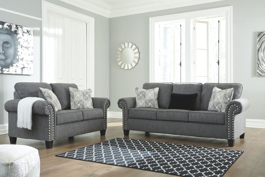 Agleno - Charcoal - 2 Pc. - Sofa, Loveseat