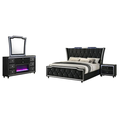 Lorient - Bedroom Set With LED Flame Box Dresser
