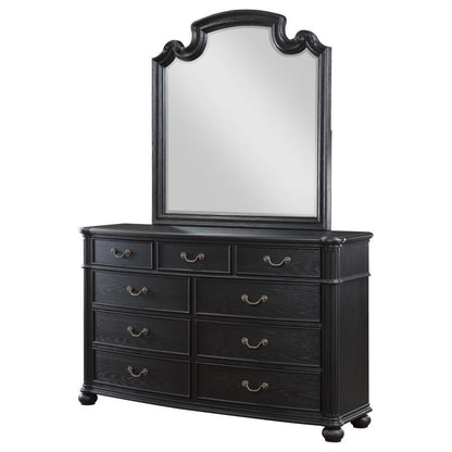 Celina - 9-Drawer Bedroom Dresser With Mirror - Black