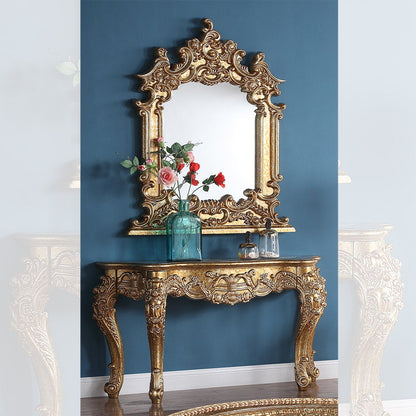 HD-328G - Console Table - Metallic Gold With Rust Marbeling