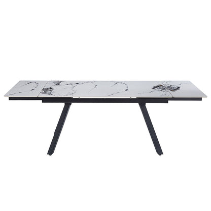 Damita - Ceramic Top Dining Table - White & Black