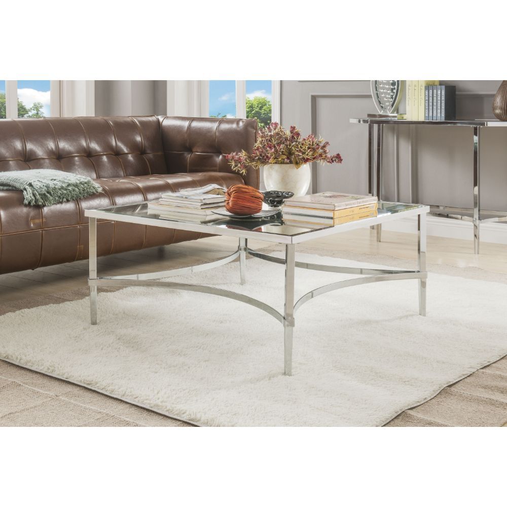 Petunia - Coffee Table - Chrome & Mirror