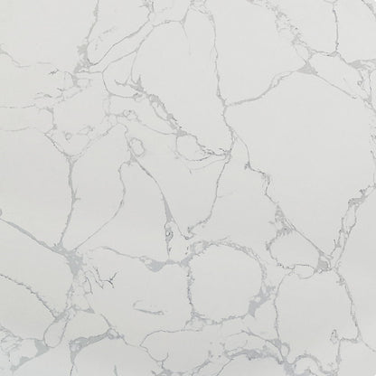 Koen - Round Dining Table, Engineering Marble Top - White & Black