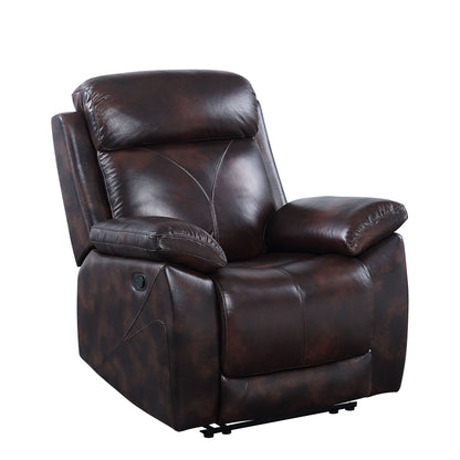 Perfiel - Recliner - 2 Tone Dark Brown Top Grain Leather