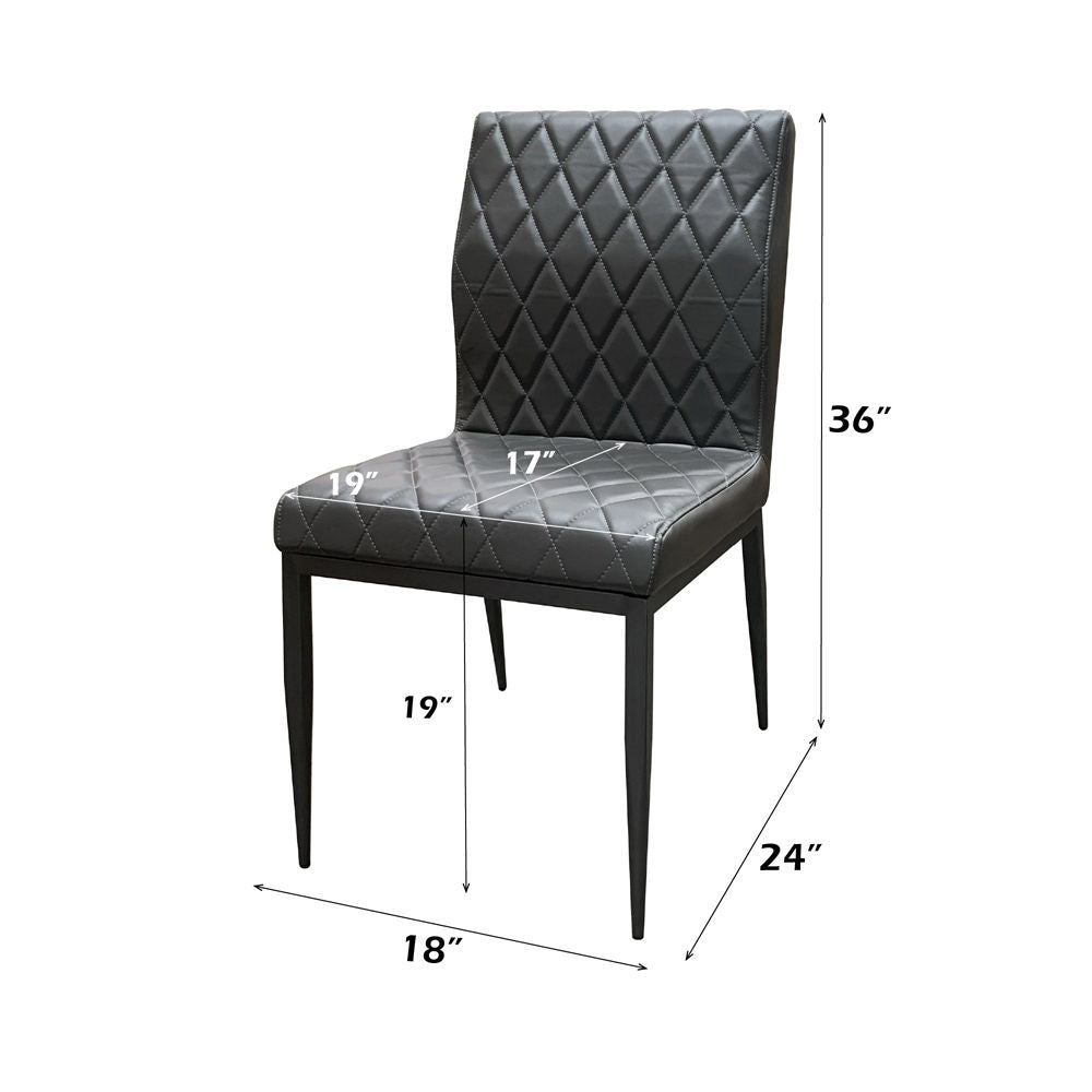 Cargo - Chair - Gray Synthetic Leather & Gunmetal