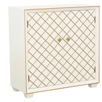 Belinda - 2-Door Accent Cabinet - White And Gold