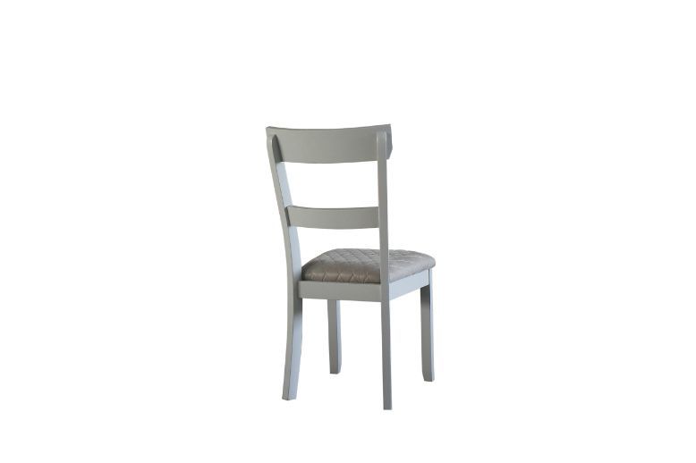 House Marchese - Side Chair (Set of 2) - Two Tone Gray Fabric & Pearl Gray