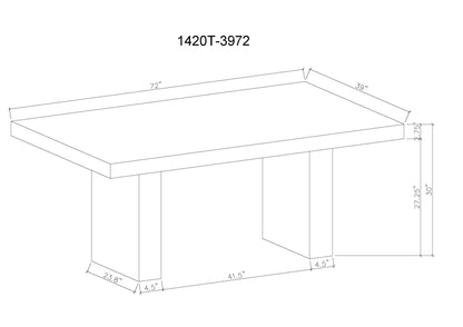 Vega - Faux Marble Dining Table - White / Black