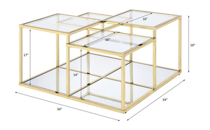 Uchenna - Coffee Table - Clear Glass & Gold