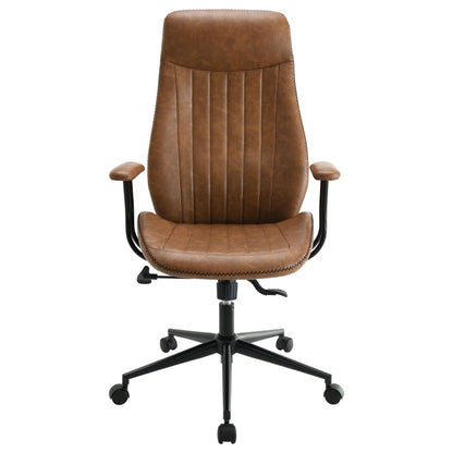 Ranger - Upholstered Adjustable Home Office Desk Chair- Brown