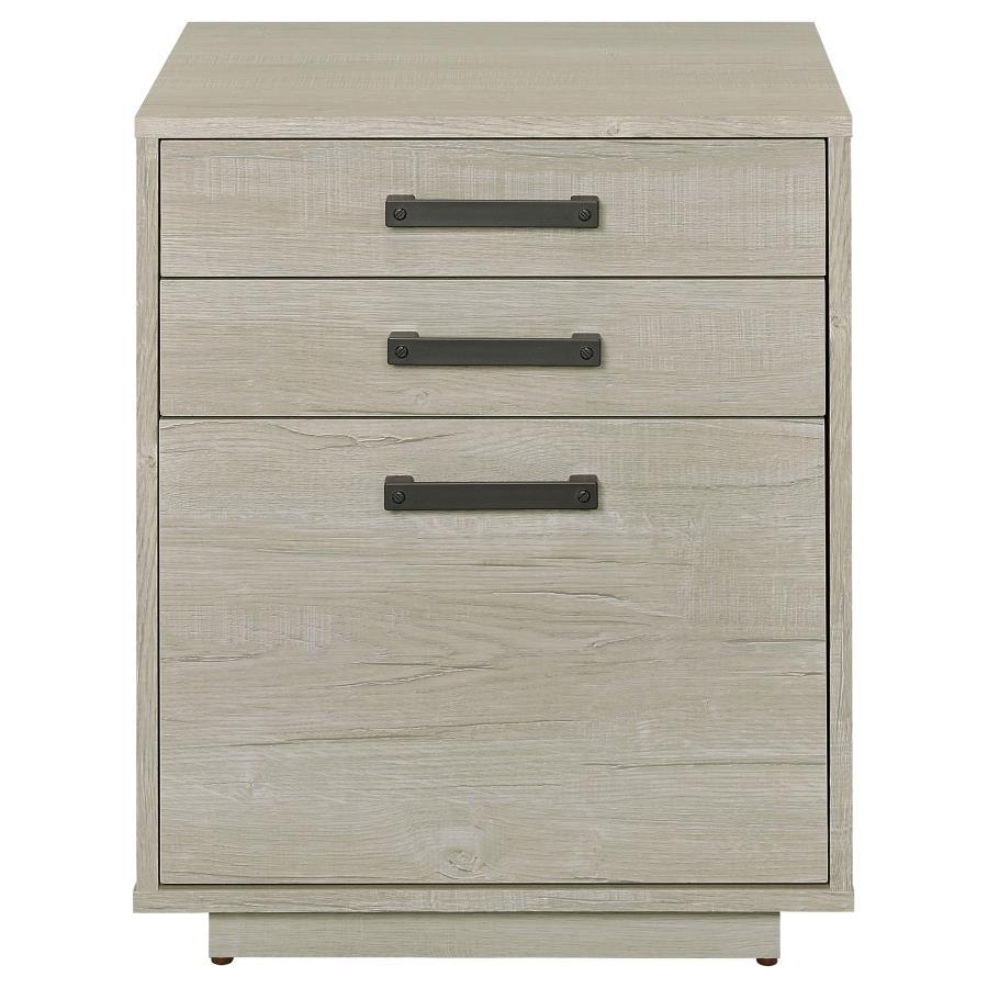 Loomis - 3-Drawer Square File Cabinet - Whitewashed Gray