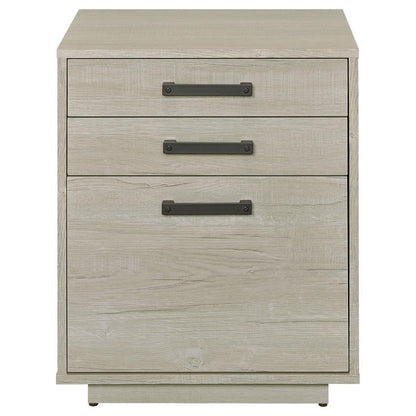 Loomis - 3-Drawer Square File Cabinet - Whitewashed Gray